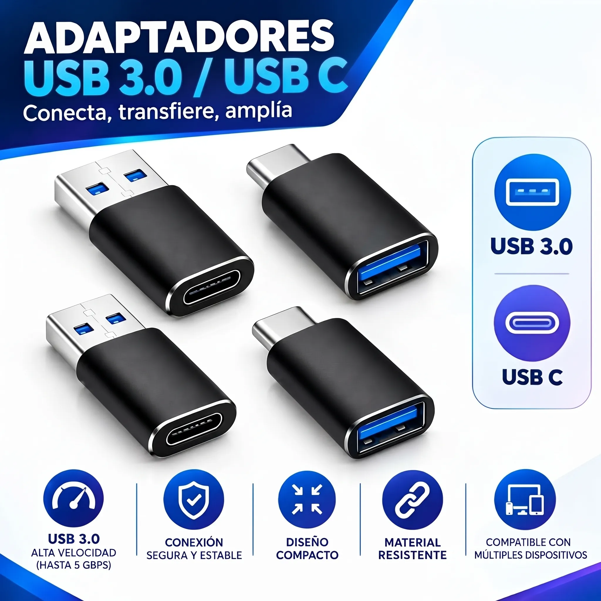 Adaptadores OTG USB a USB C
